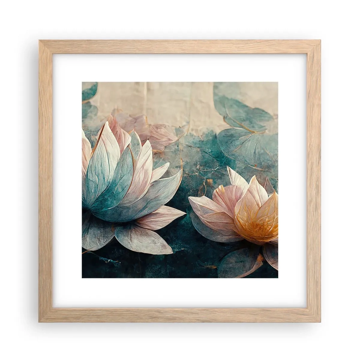 Poster in cornice rovere chiaro - Le stelle del lago - 30x30 cm