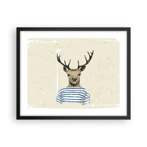 Poster in cornice nera - Mi piacciono le camicie a righe! - 50x40 cm