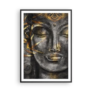 Poster in cornice nera - Senti la pace - 70x100 cm