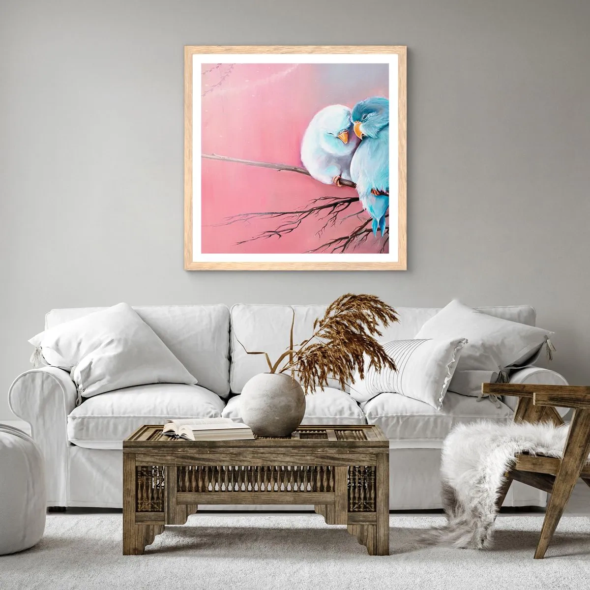 Poster in cornice rovere chiaro - Che cosa aggiungere? - 40x40 cm