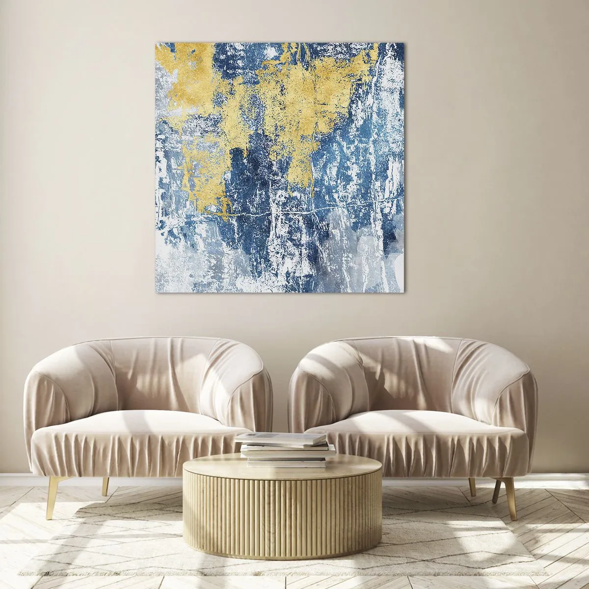 Quadro su vetro - Astrazione piena di ottimismo - 60x60 cm