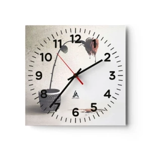 Orologio da parete - Orologio in Vetro - Rosa dolorosa - 30x30 cm