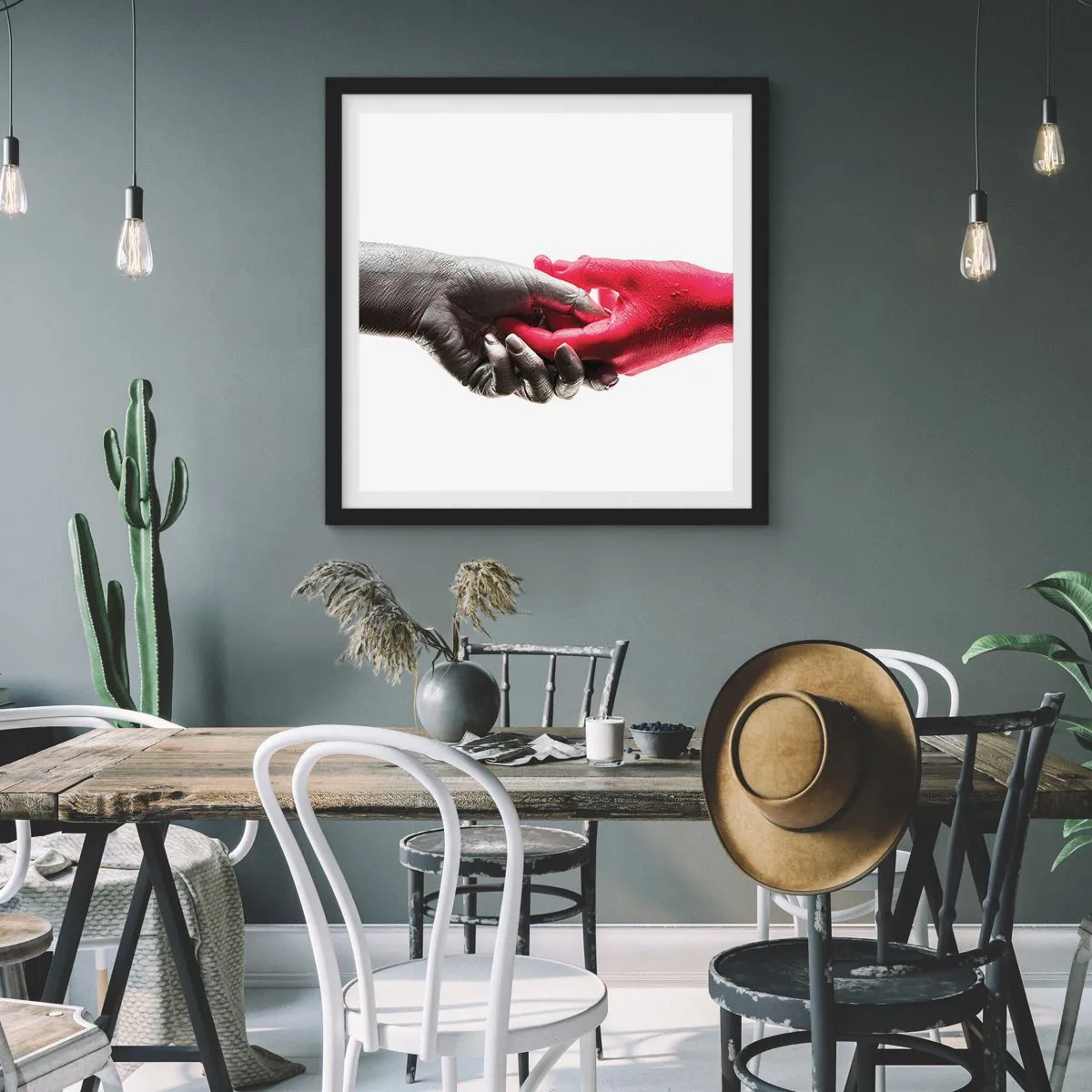 Poster in cornice nera - Insieme, sebbene diversi - 50x50 cm