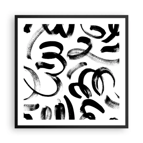 Poster in cornice nera - Nero su bianco - 60x60 cm
