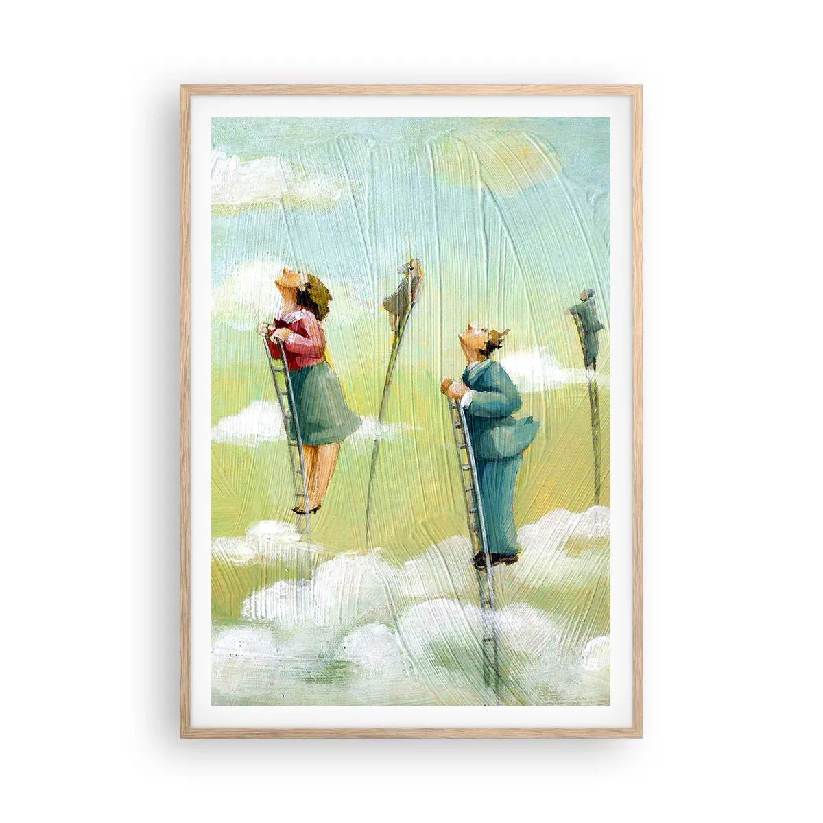 Poster in cornice rovere chiaro - Seguendo i propri sogni - 70x100 cm