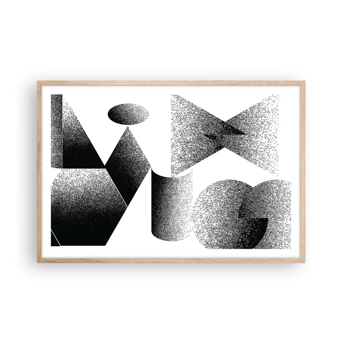 Poster in cornice rovere chiaro - Angoli e ovali - 91x61 cm