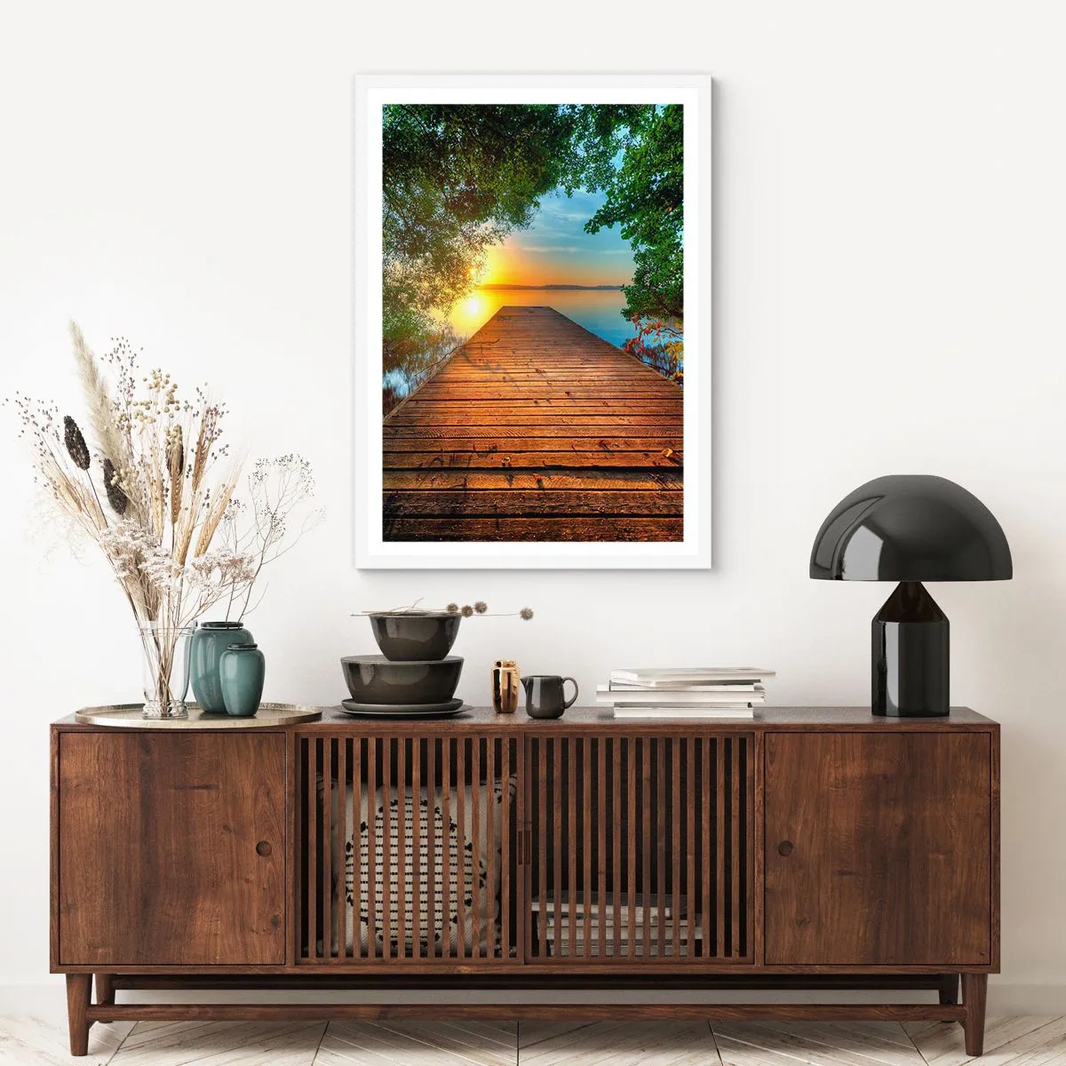 Poster in cornice bianca - Non avere fretta, siediti - 50x70 cm