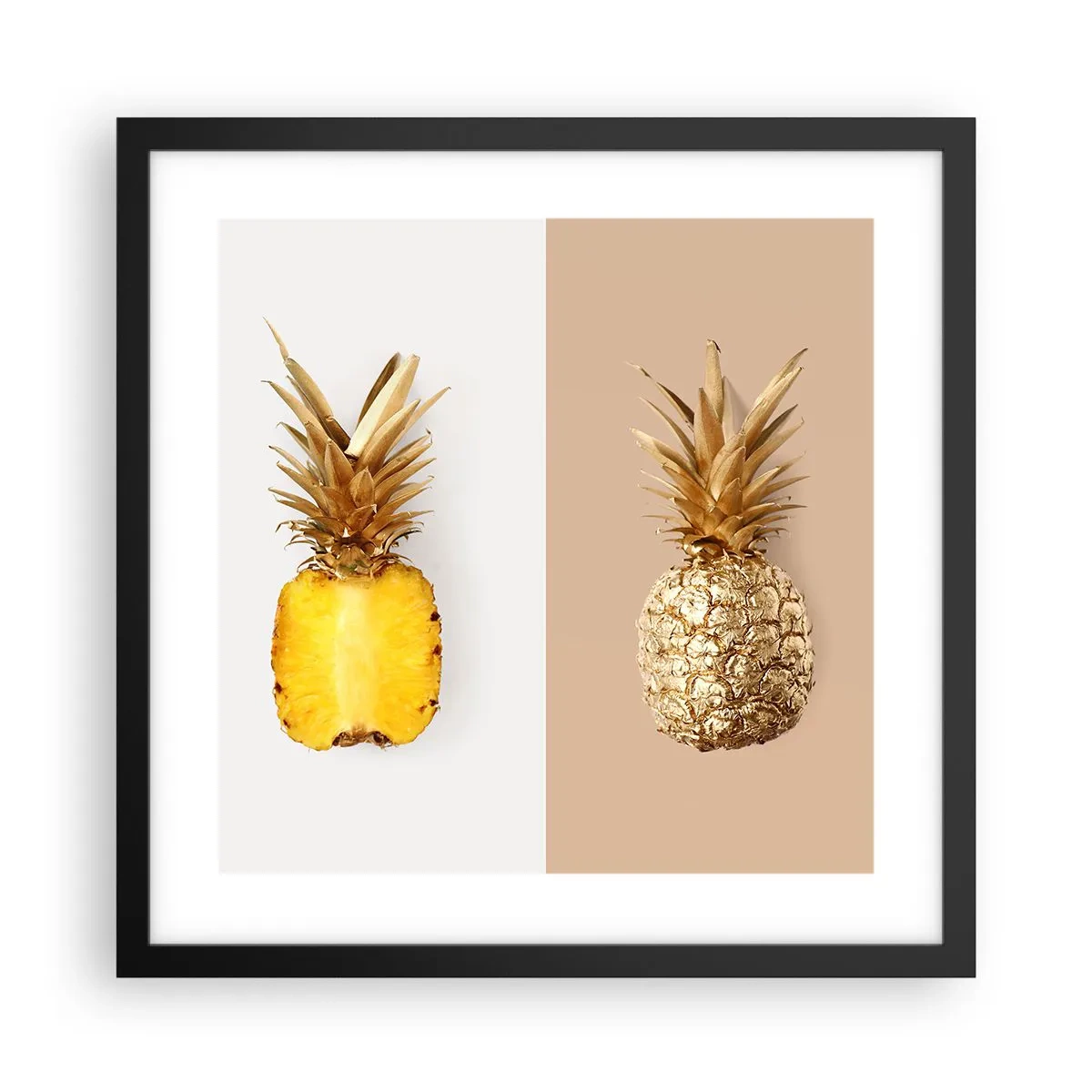 Poster in cornice nera - Ananas per due - 40x40 cm