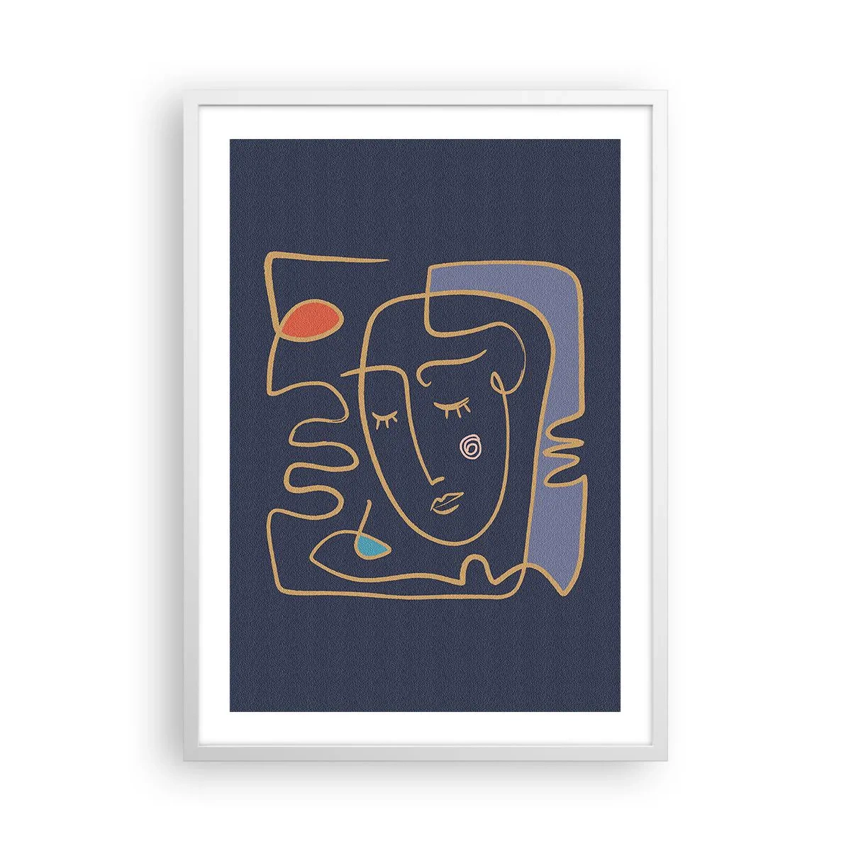 Poster in cornice bianca - Pensierosa - 50x70 cm