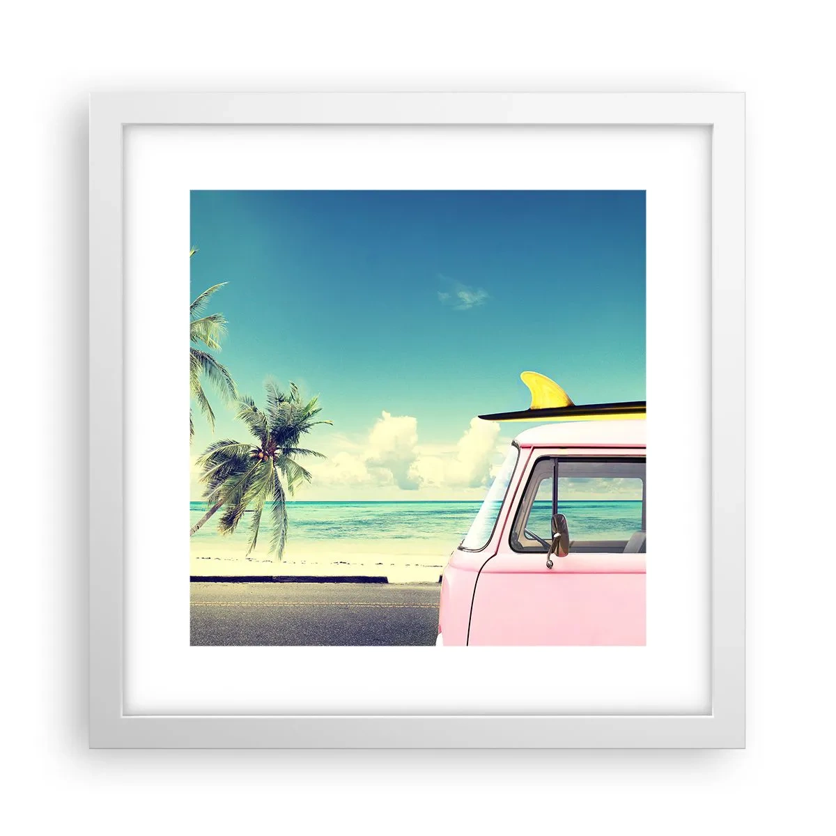 Poster in cornice bianca - Tempo di vacanze - 30x30 cm