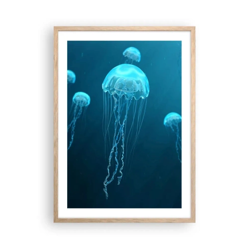 Poster in cornice rovere chiaro - La danza oceanica - 50x70 cm