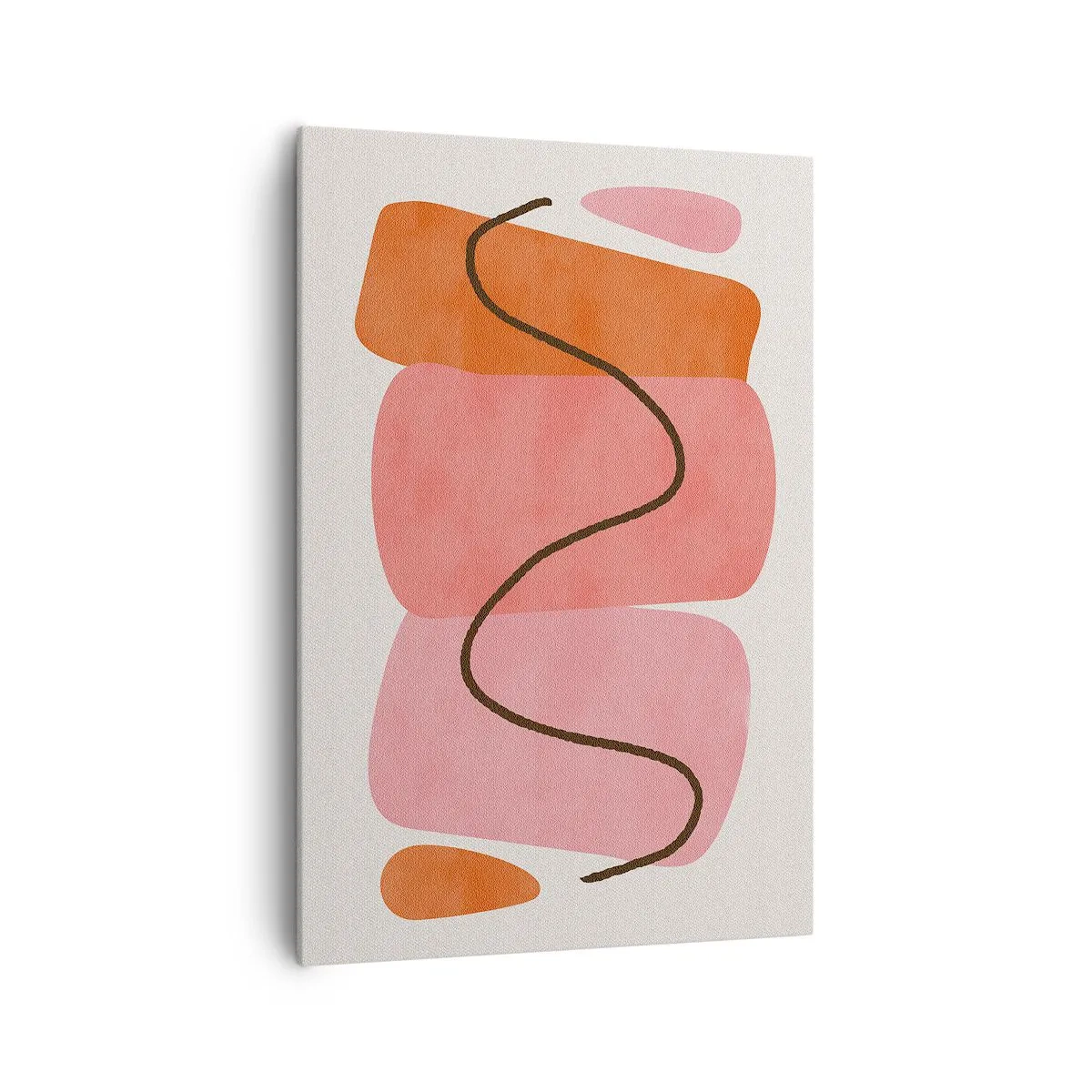 Quadro su tela - Stampe su Tela - Forme astratte nelle tonalità del rosa e dell'arancione - 70x100cm - Il delicato movimento delle forme - Decorazione murale moderna per soggiorno e camera da letto ARTTOR