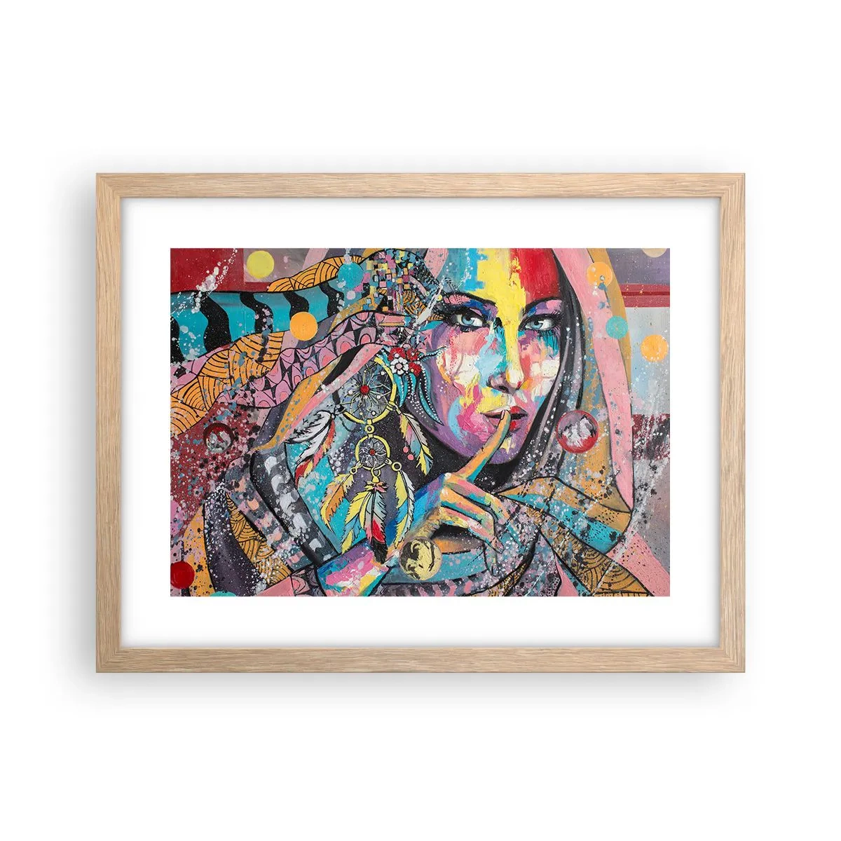 Poster in cornice rovere chiaro - Taci, finché capirai - 40x30 cm