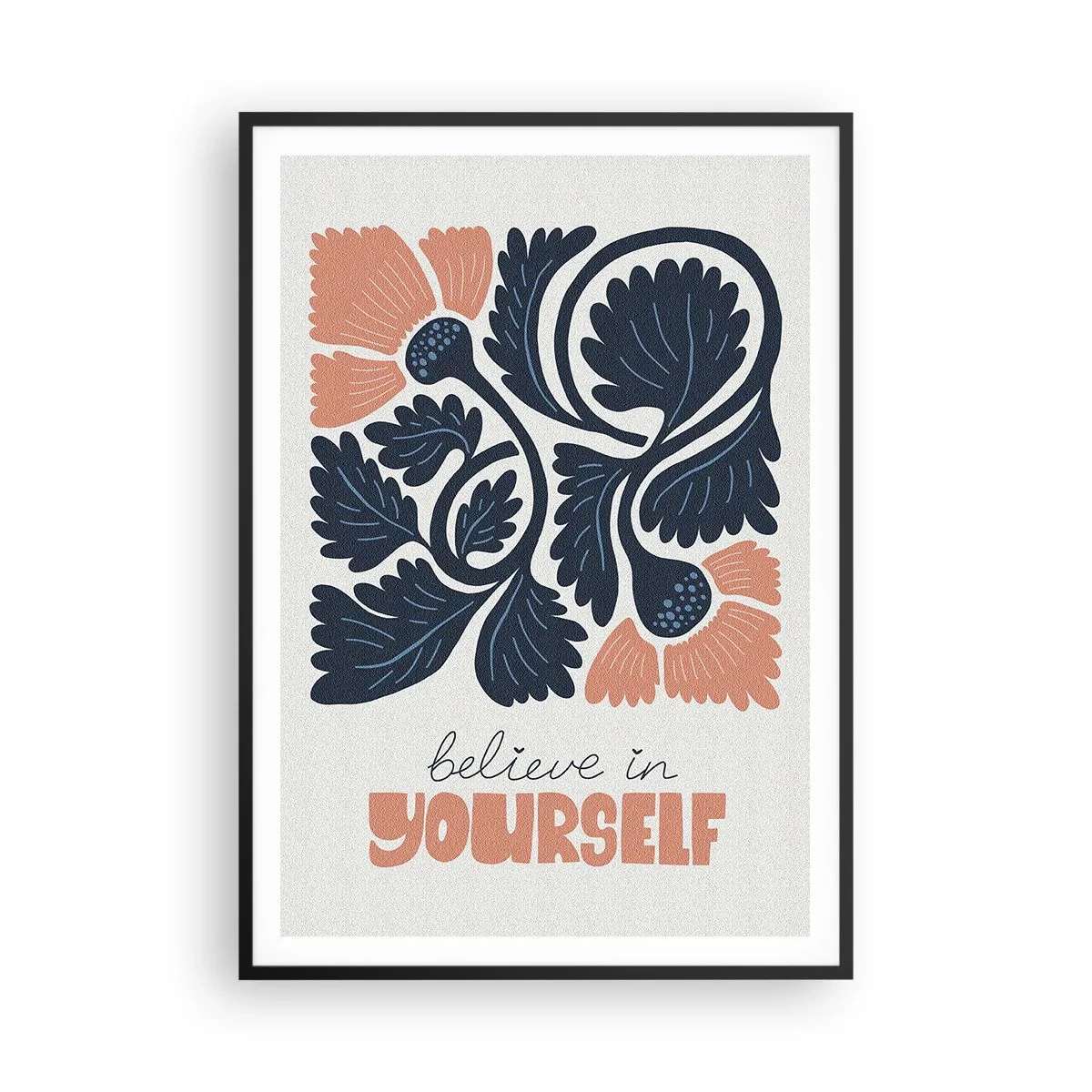 Poster in cornice nera - E qui fiorisci - 70x100 cm