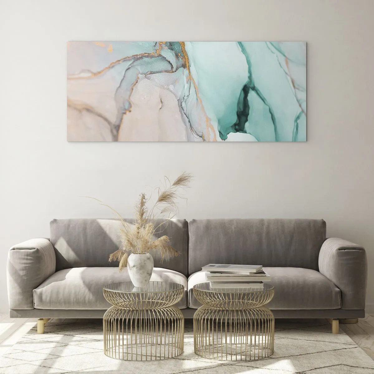 Quadro su vetro - Danza di forme e colori - 100x40 cm