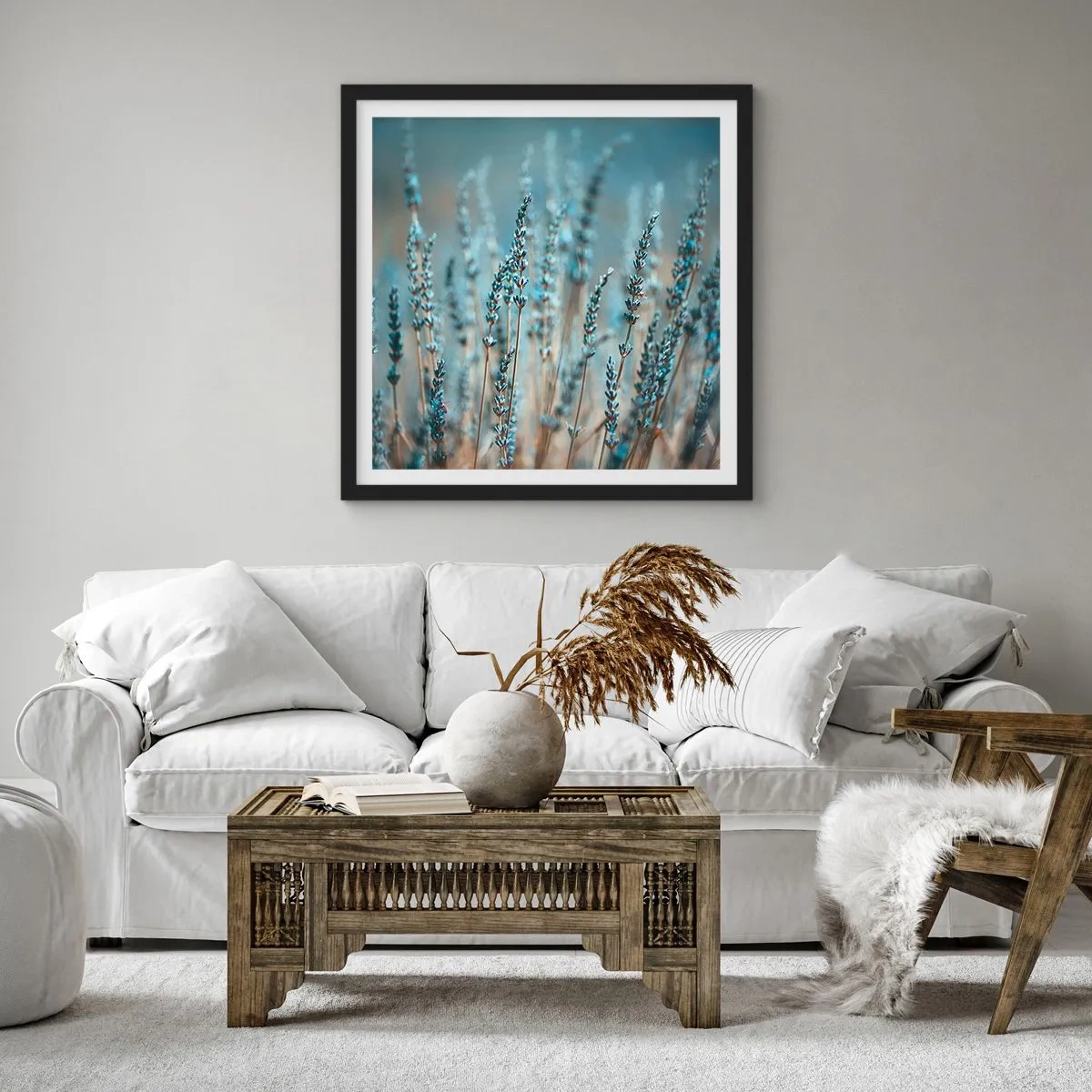 Poster in cornice nera - Campo profumato - 30x30 cm