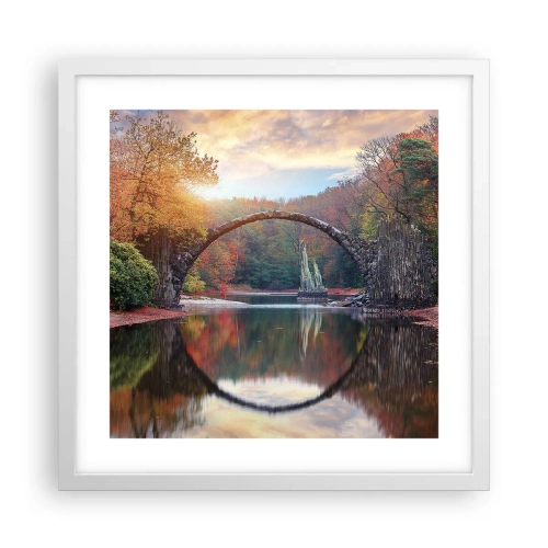 Poster in cornice bianca - Dall'altro lato dello specchio - 40x40 cm