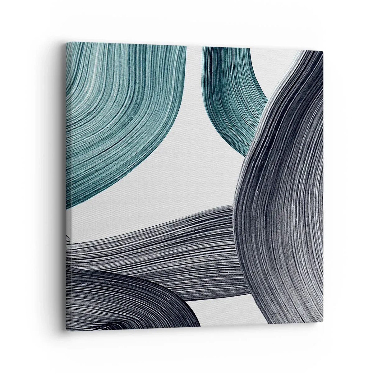 Quadro su tela - Stampe su Tela - Tracce smeraldo e nero - 30x30 cm