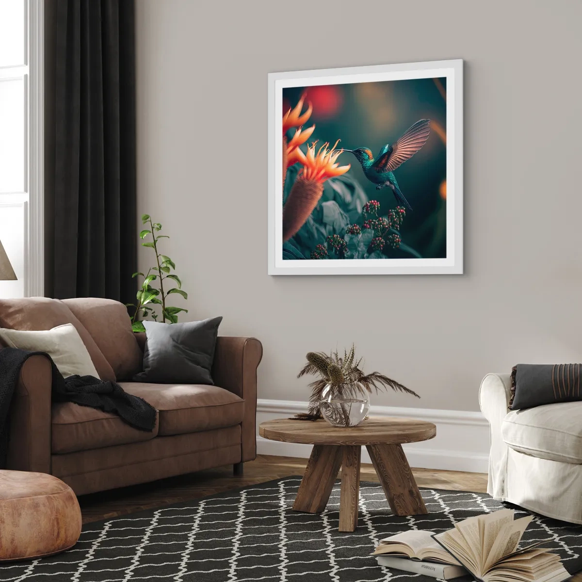 Poster in cornice bianca - Una vita davvero a colori - 50x50 cm