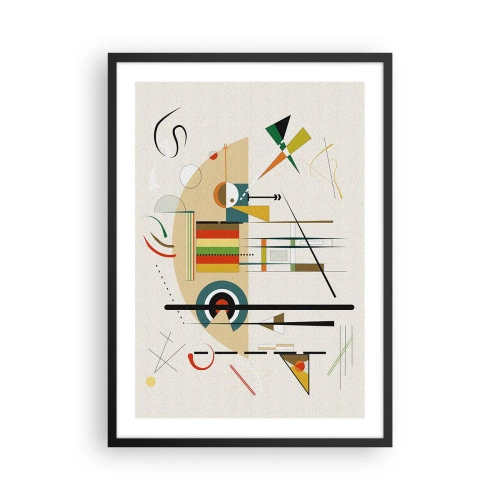 Poster in cornice nera - Composizione geometrica astratta - 50x70cm - E il mondo ride - Decorazione murale moderna per soggiorno e camera da letto ARTTOR