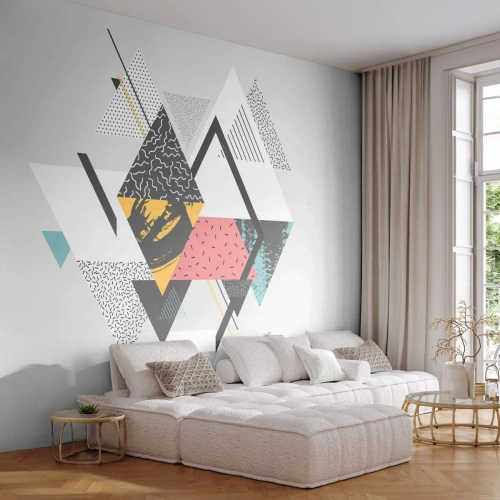 Fotomurali Standard Eco - Variazione con triangoli e rombi - Astrazione, Pezzo, triangoli - 350x256 cm