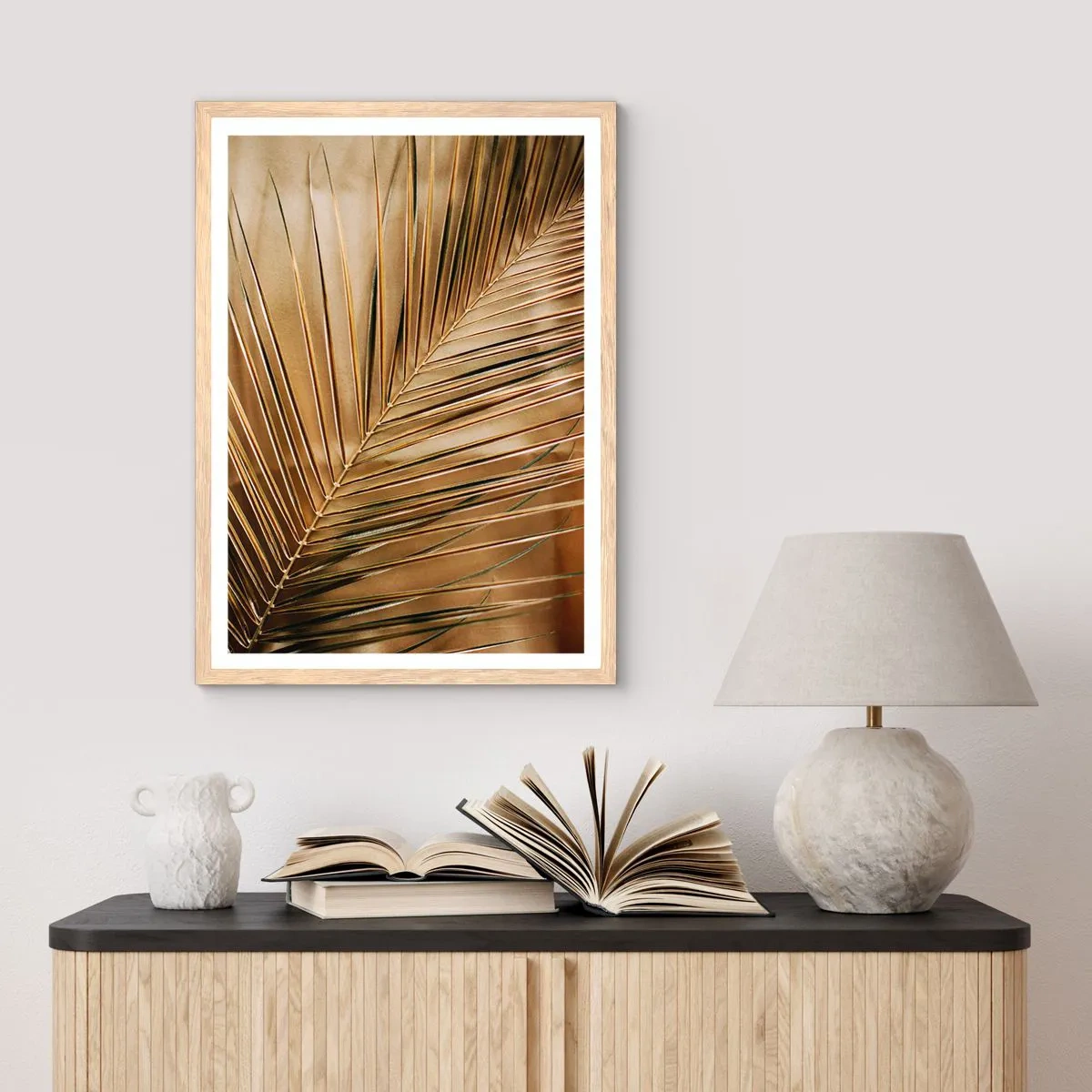 Poster in cornice rovere chiaro - Colonnato naturale - 50x70 cm