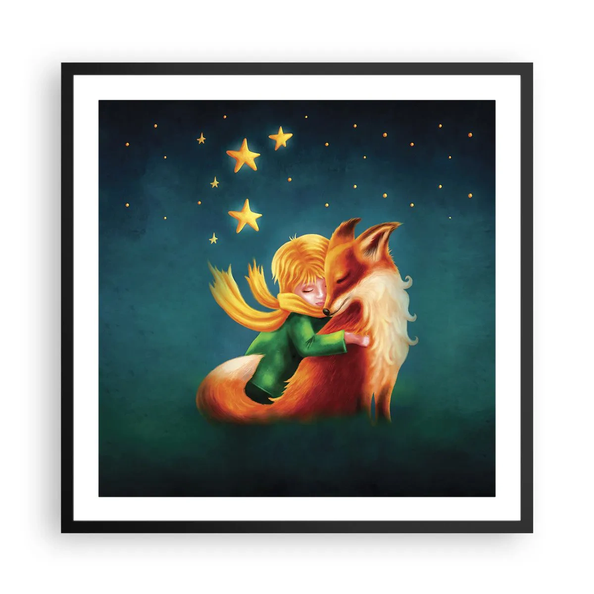 Poster in cornice nera - Il piccolo principe - 60x60 cm