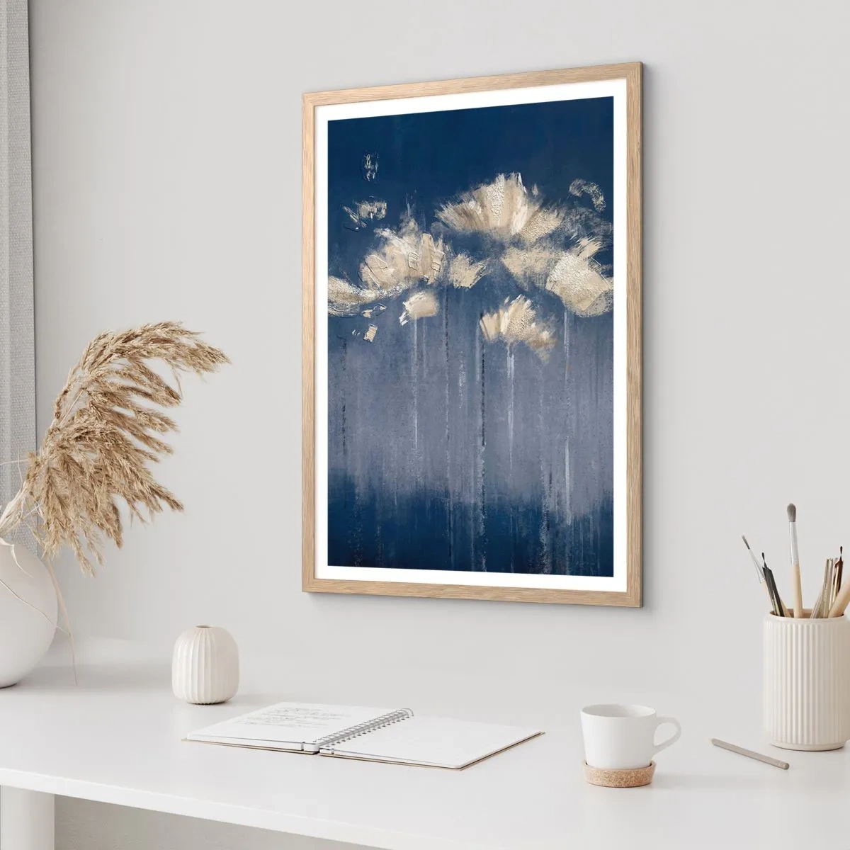 Poster in cornice rovere chiaro - Come petali al vento - 70x100 cm