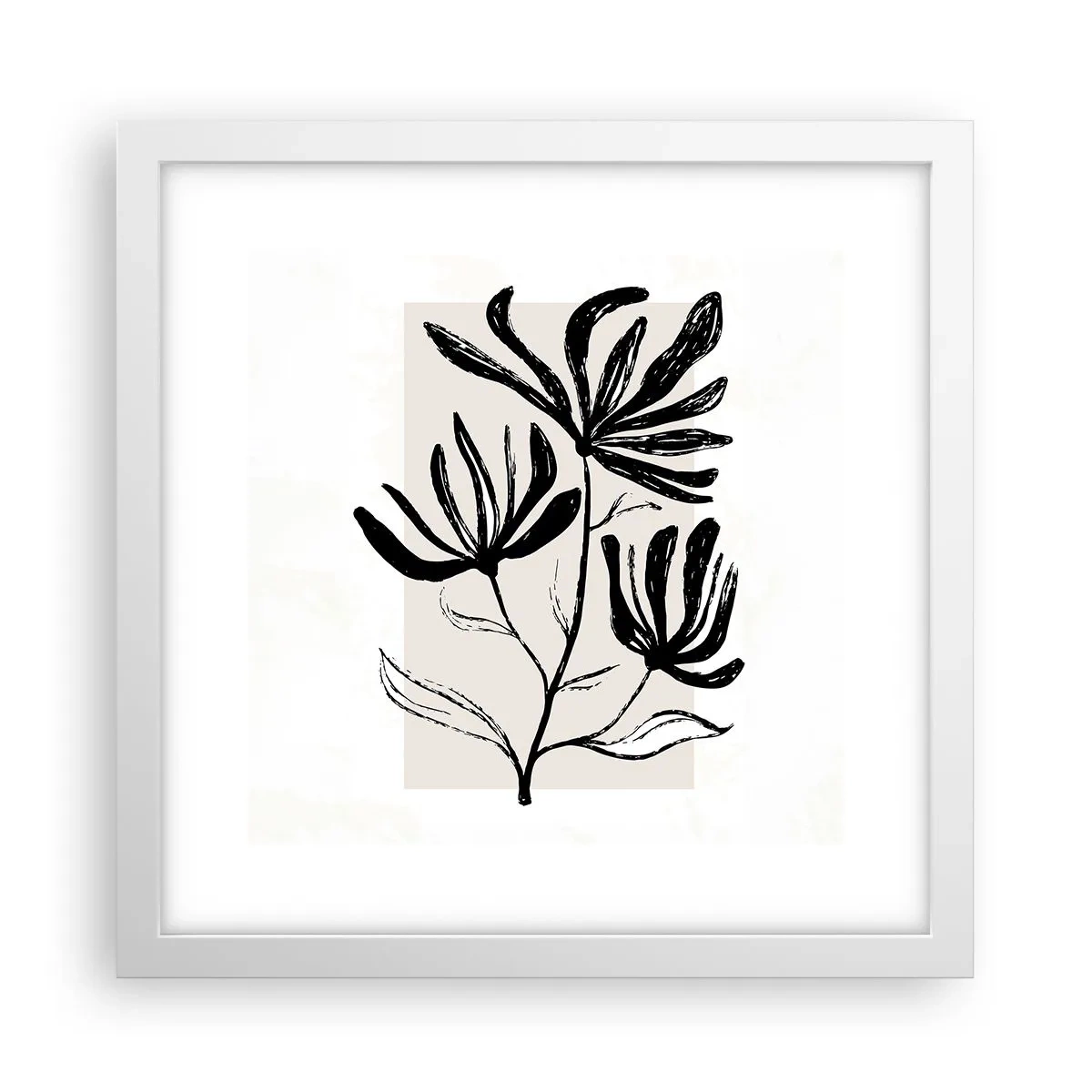 Poster in cornice bianca - Uno schizzo per l'erbario - 30x30 cm