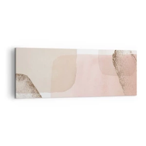 Quadro su tela - Stampe su Tela - Macchie pastello con elementi dorati - 140x50cm - Incontro attraverso il colore - Decorazione murale moderna per soggiorno e camera da letto ARTTOR