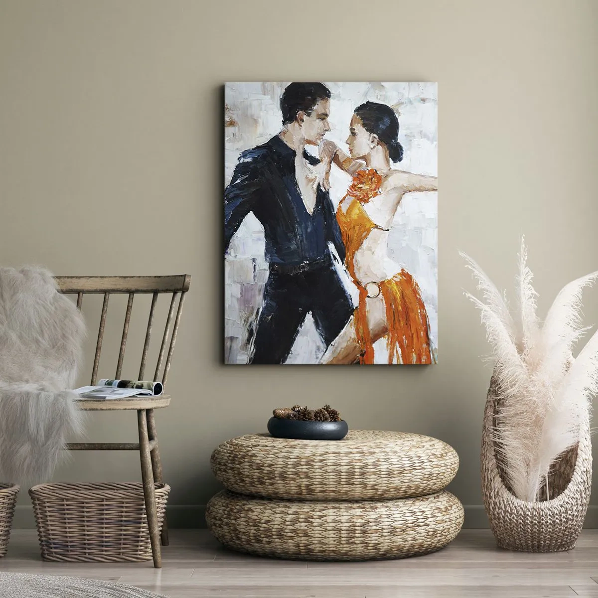 Quadro su tela - Stampe su Tela - Una coppia dinamica che balla in stile latino-americano. - 50x70cm - Dirty dancing - Decorazione murale moderna per soggiorno e camera da letto ARTTOR
