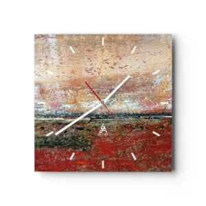 Orologio da parete - Orologio in Vetro - Una composizione astratta ispirata al mare e alla natura. - 30x30cm - Forse è il mare - Decorazione murale moderna per soggiorno e camera da letto ARTTOR