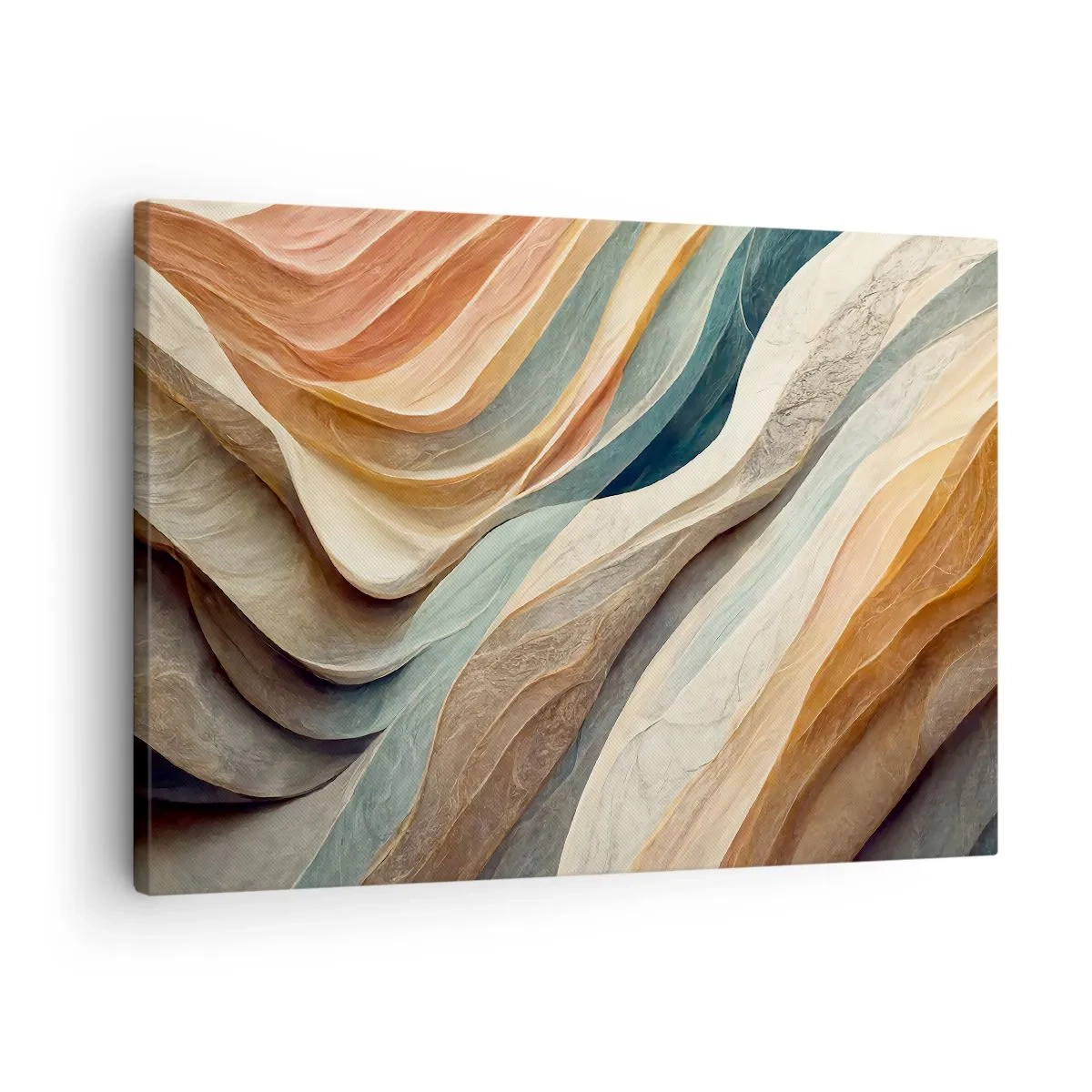 Quadro su tela - Stampe su Tela - Onde astratte in tonalità pastello - 70x50cm - L'attimo prima del cambiamento - Decorazione murale moderna per soggiorno e camera da letto ARTTOR