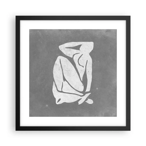 Poster in cornice nera - Pensierosa - 40x40 cm