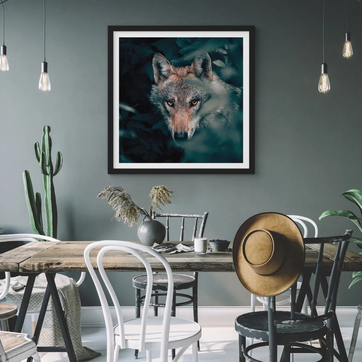 Poster in cornice nera - Cacciatore - 30x30 cm