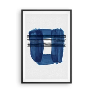 Poster in cornice nera - Composizione blu e nera - 61x91 cm