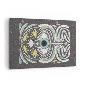Quadro su tela - Stampe su Tela - Un occhio simbolico circondato da motivi astratti - 120x80cm - Rituali tribali - Decorazione murale moderna per soggiorno e camera da letto ARTTOR