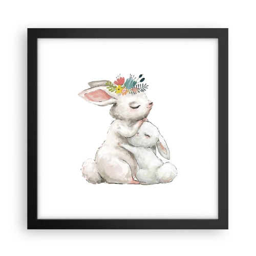 Poster in cornice nera - Da mamma si sta meglio - 30x30 cm