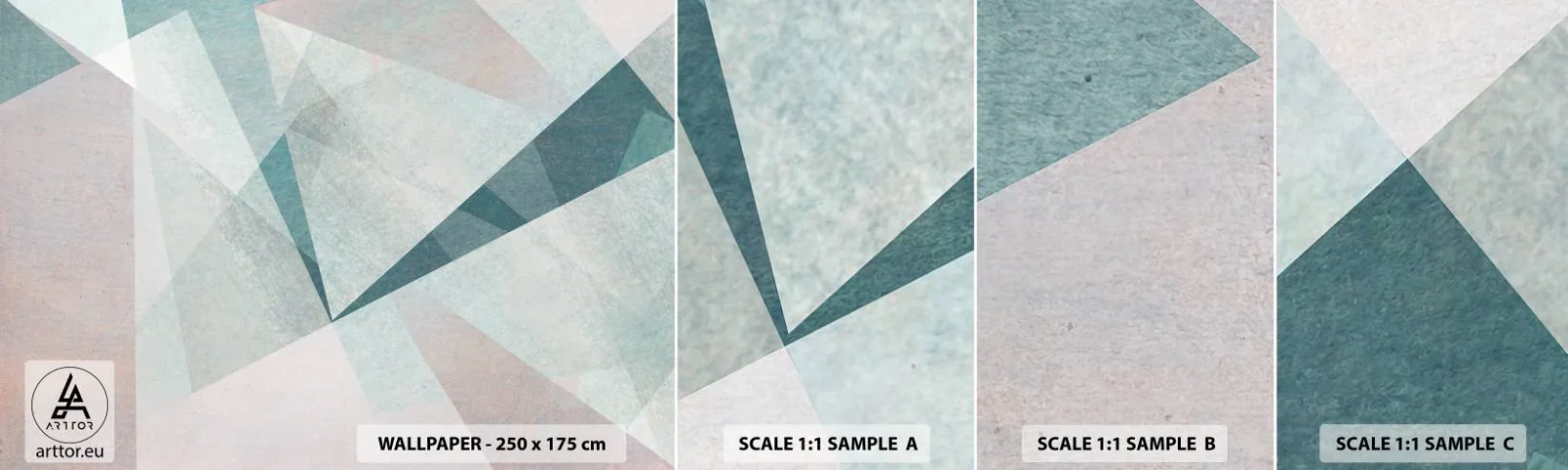 Campione di Fotomurale Adesivo Deluxe Sticker - Con calma ma dinamicamente - Astrazione, Pezzo, Modello moderno - 100x30 cm