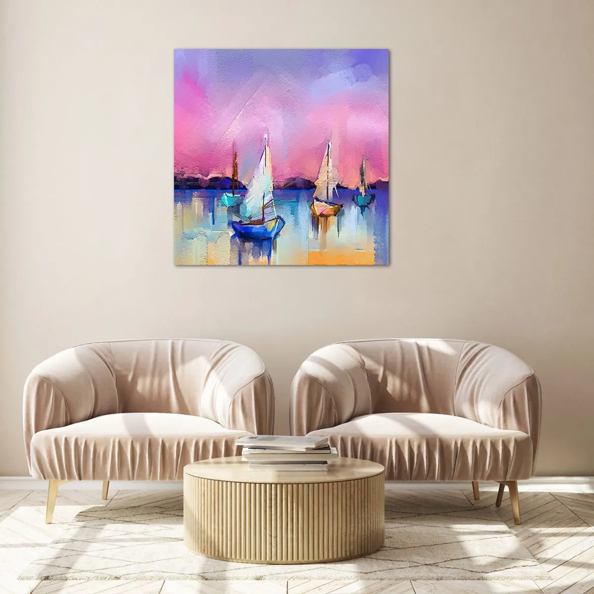 Quadro su vetro - Direzione: mare aperto - 30x30 cm