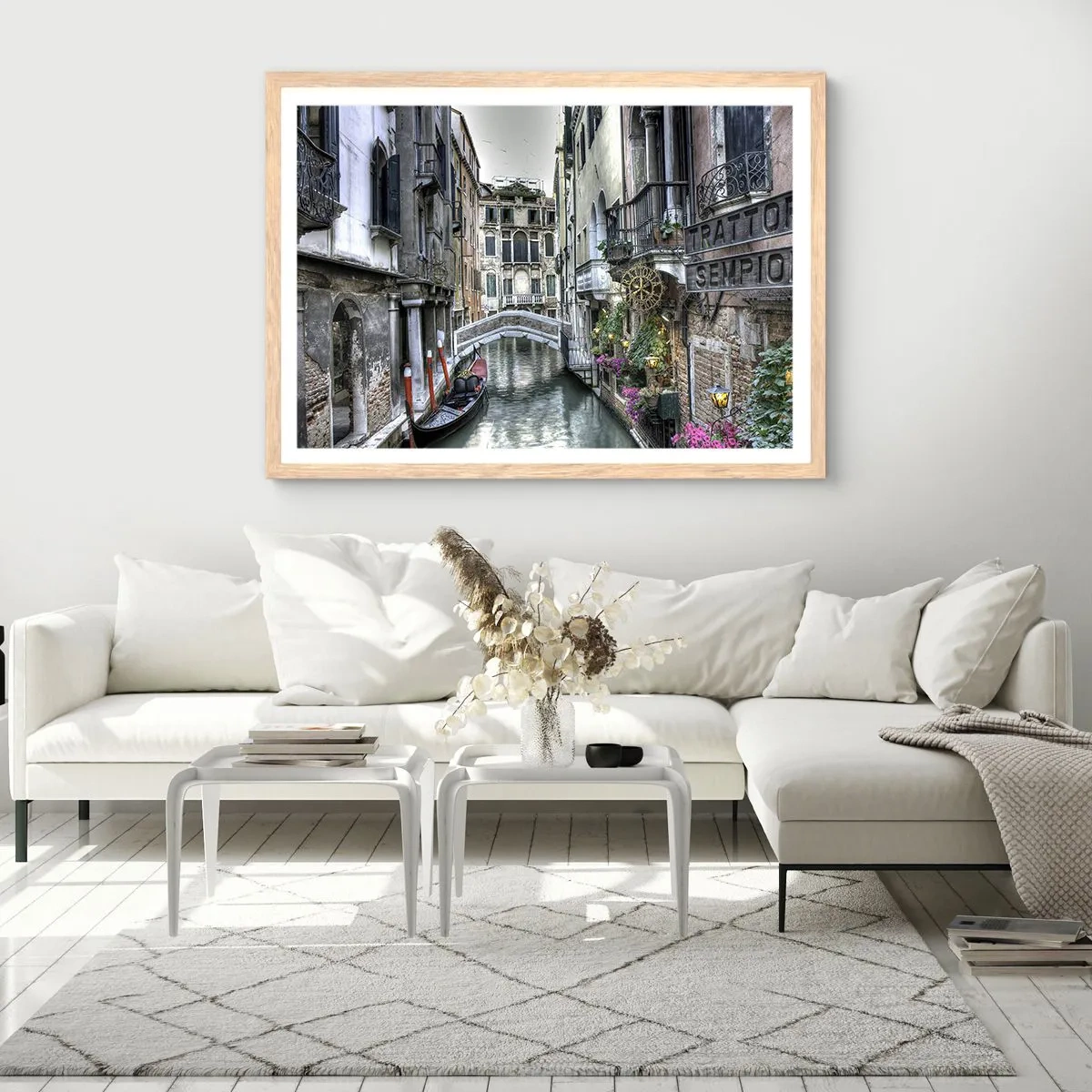 Poster in cornice rovere chiaro - Da secoli in silenziosa riflessione - 100x70 cm