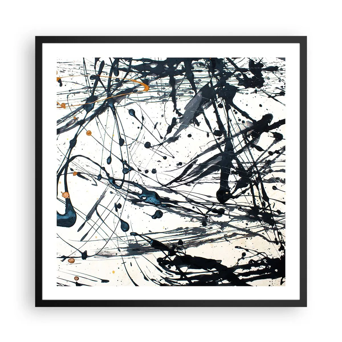 Poster in cornice nera - Astrazione espressionistica - 60x60 cm