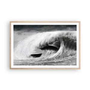 Poster in cornice rovere chiaro - La furia dell'oceano - 91x61 cm
