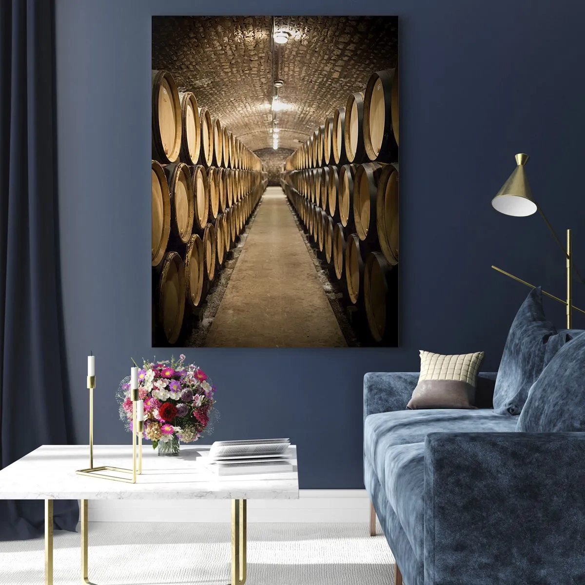 Quadro su vetro - Nella cantina in mattoni - 70x100 cm