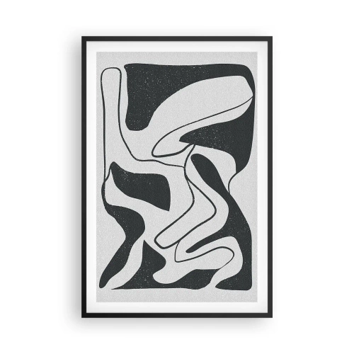 Poster in cornice nera - Gioco astratto nel labirinto - 61x91 cm