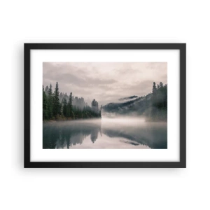Poster in cornice nera - Riflettendo nella nebbia - 40x30 cm