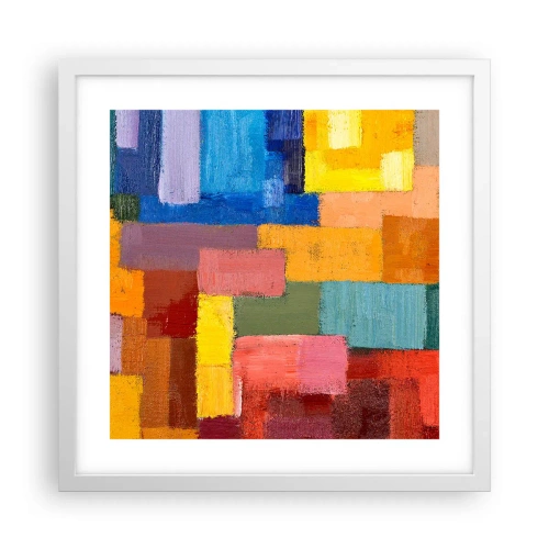 Poster in cornice bianca - Ognuno diverso, tutti colorati - 40x40 cm