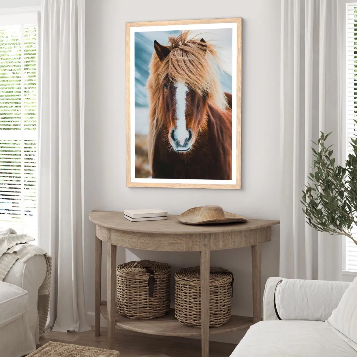 Poster in cornice rovere chiaro - Senti la libertà? - 50x70 cm