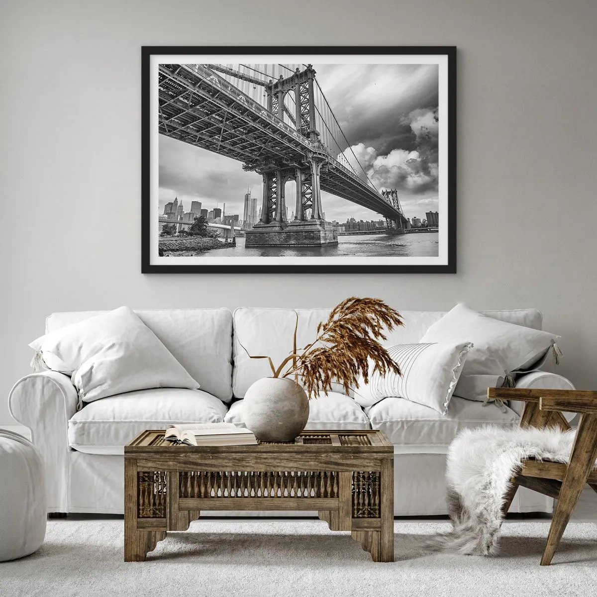 Poster in cornice nera - Verso il cuore della città - 50x40 cm