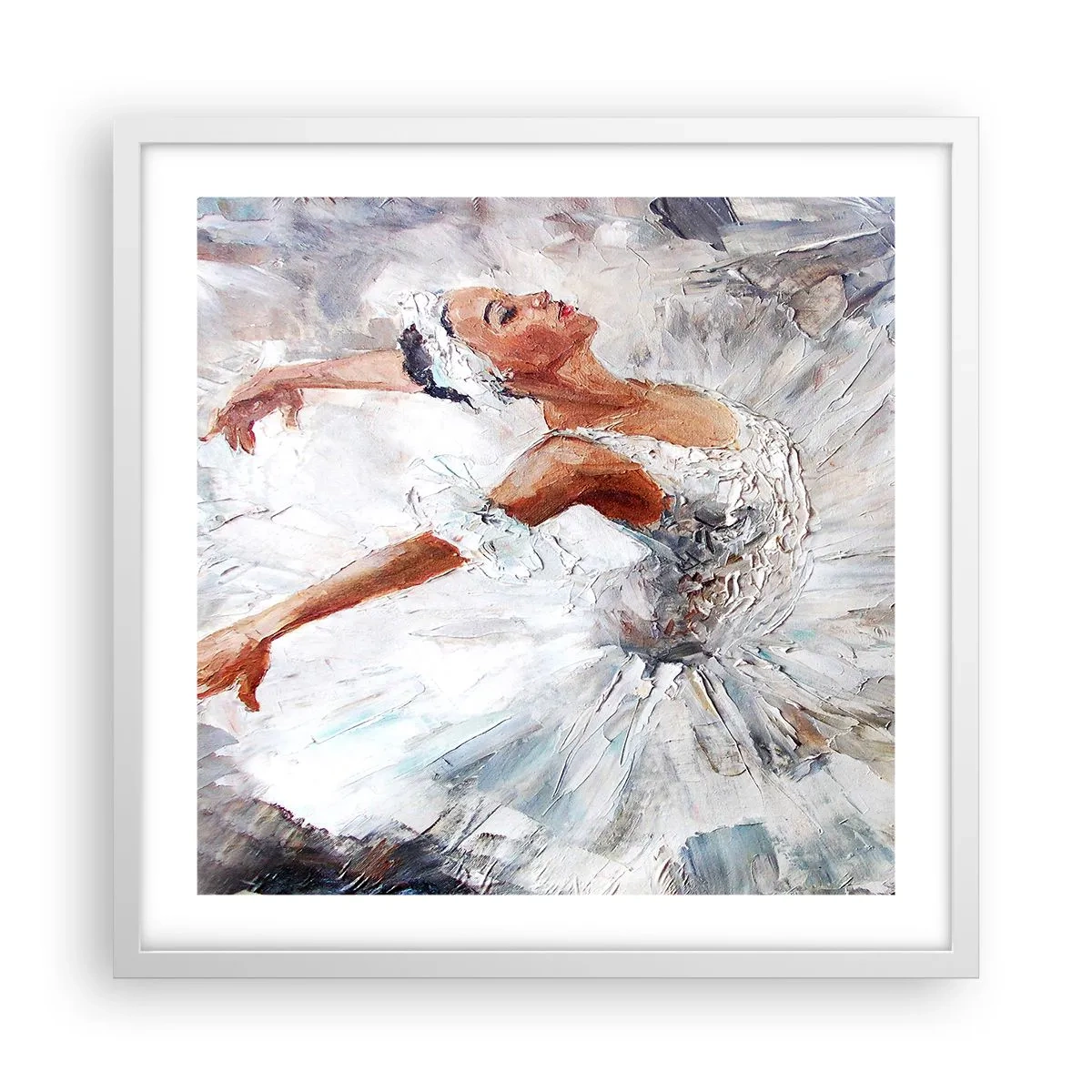 Poster in cornice bianca - Delicata e leggera come il tulle - 50x50 cm